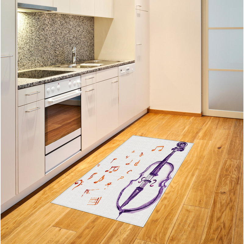 Music High Density Long Fiber Poly Threads Decorative Area Rug Carpet, Rectangle 2'7" x 5'