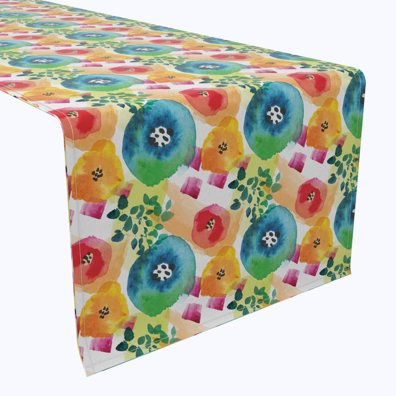 Table Runner, 100% Cotton, Floral 192, 108" x 16"