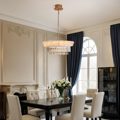 Lustre en cristal 24 po, plafonnier moderne
