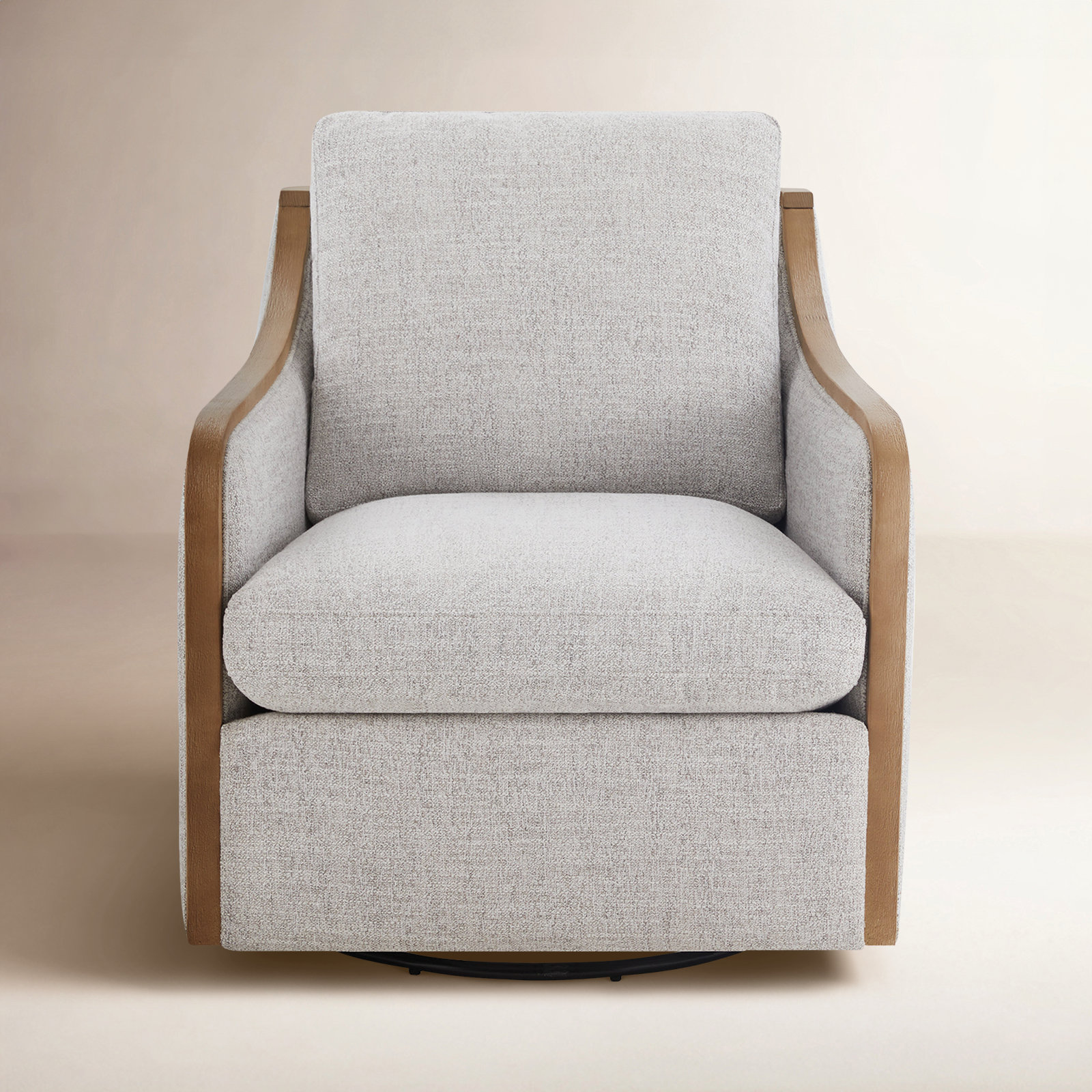 Grayton Swivel Barrel Chair, Nathan Gray Heathered