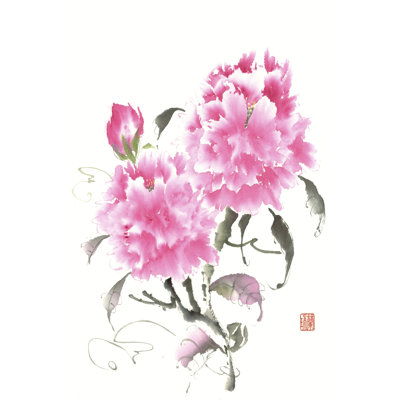 Peonie Blossoms II 1 Piece Wrapped Canvas Painting