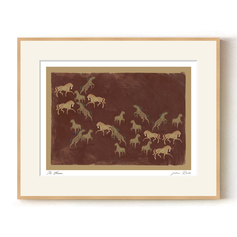 Mod-Ensemble The Horses par ChiChi - reproduction d'art animalier minimaliste avec des équidés au galop | H 36 po x l 48 po