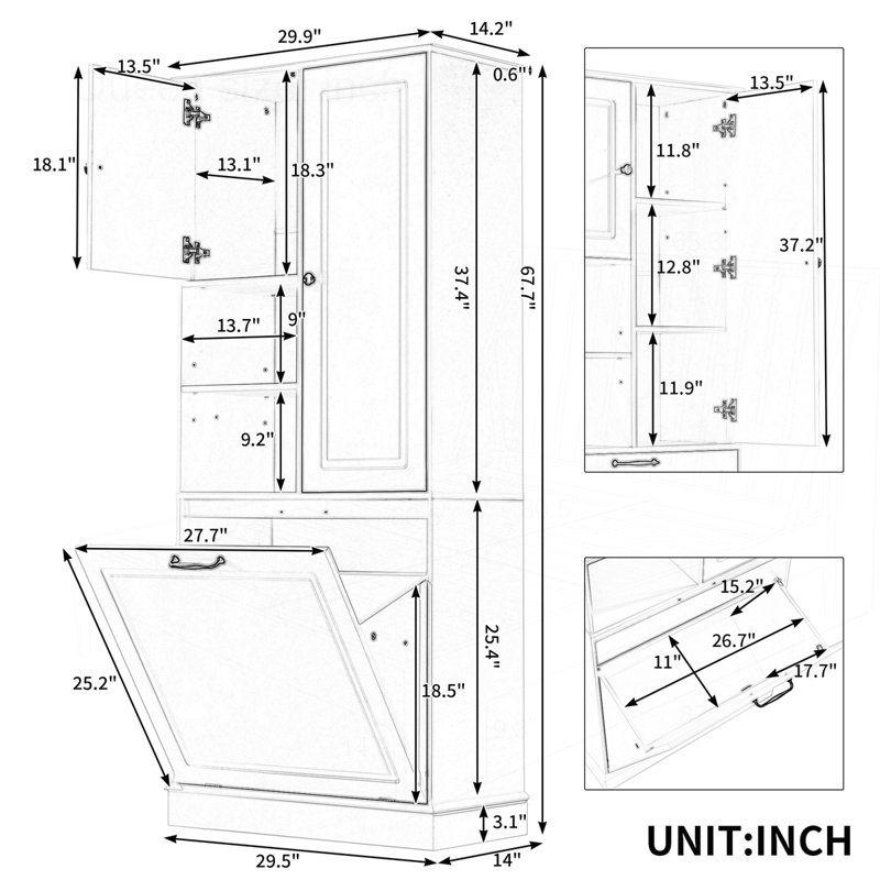Grande armoire de rangement avec tablettes réglables, Noir