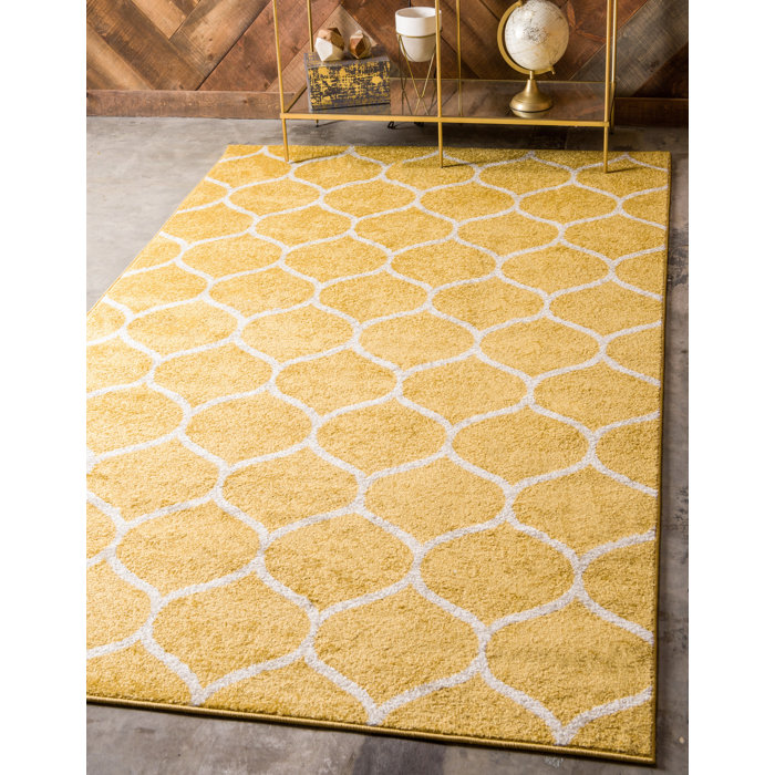 Bungalow Rose Llanet Performance Yellow Rug & Reviews | Wayfair