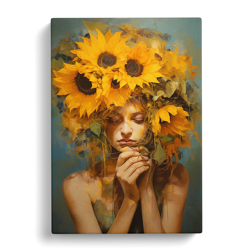 Sunflower Realism - Print, 60cm H x 40cm W x 3cm D