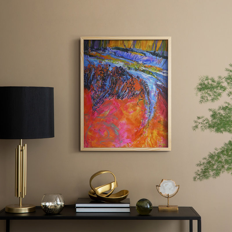 «Vibrant Flow I», reproduction encadrée - bois massif