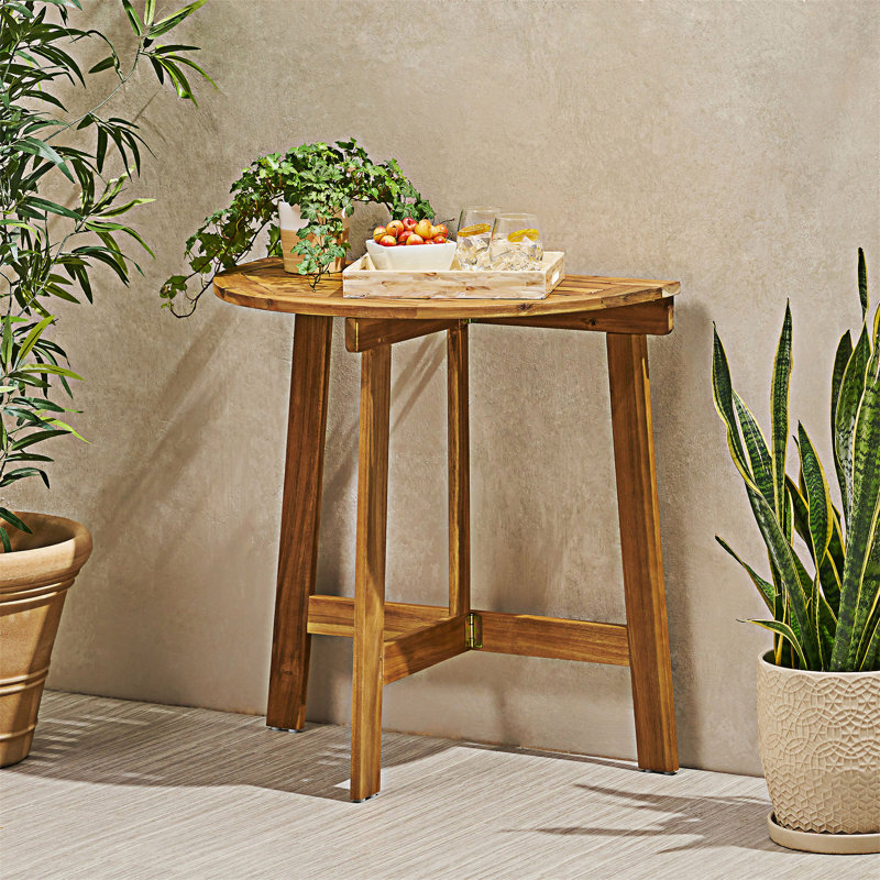 Table bistro d'extérieur pliante en bois, Naturel