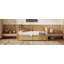 Lit de jour en rotin de style traditionnel avec lit gigogne double pour un espace limité, chambre d'amis, pas de sommier tapissier, noyer antique-886131566-886131571