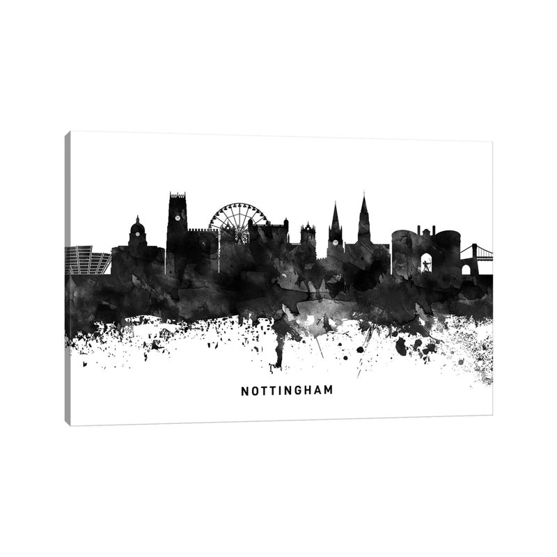 Nottingham Skyline by WallDecorAddict - Wrapped Canvas Print, 20.32 cm H x 30.48 cm W