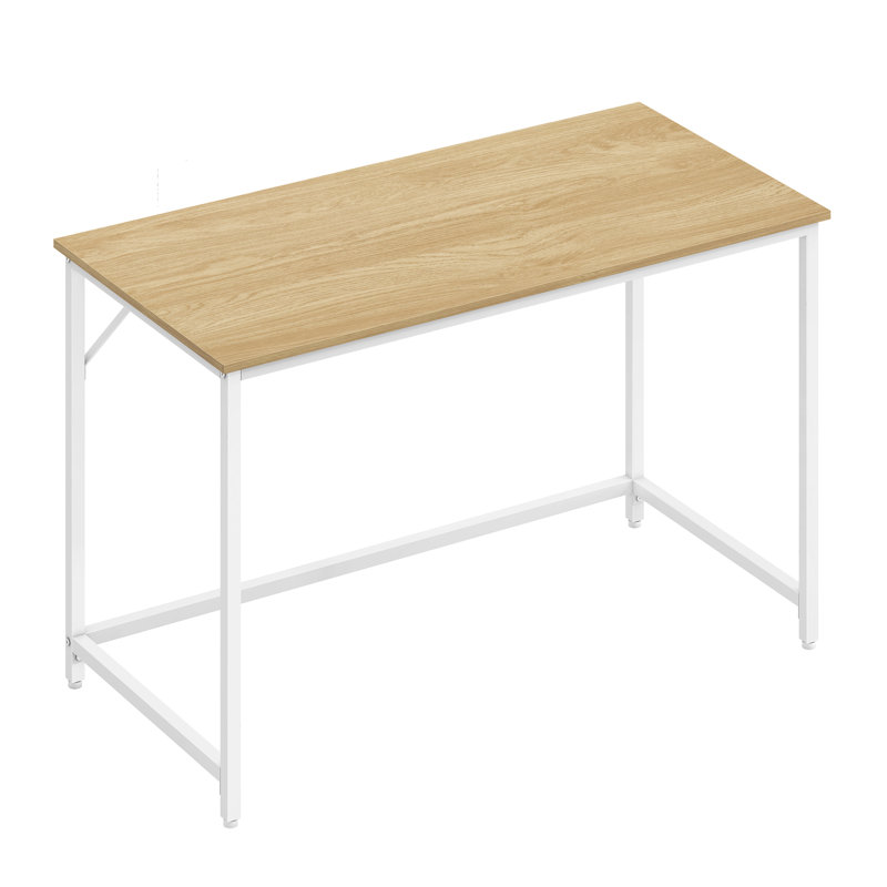 Alaeyah Metal Base Computer Desk, Beige, White
