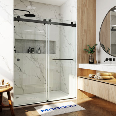 Opal Mirage MCOCOD 56-61" W x 72" H Double Sliding Frameless Smooth Sliding Shower Door with 3/8" Clear Glass