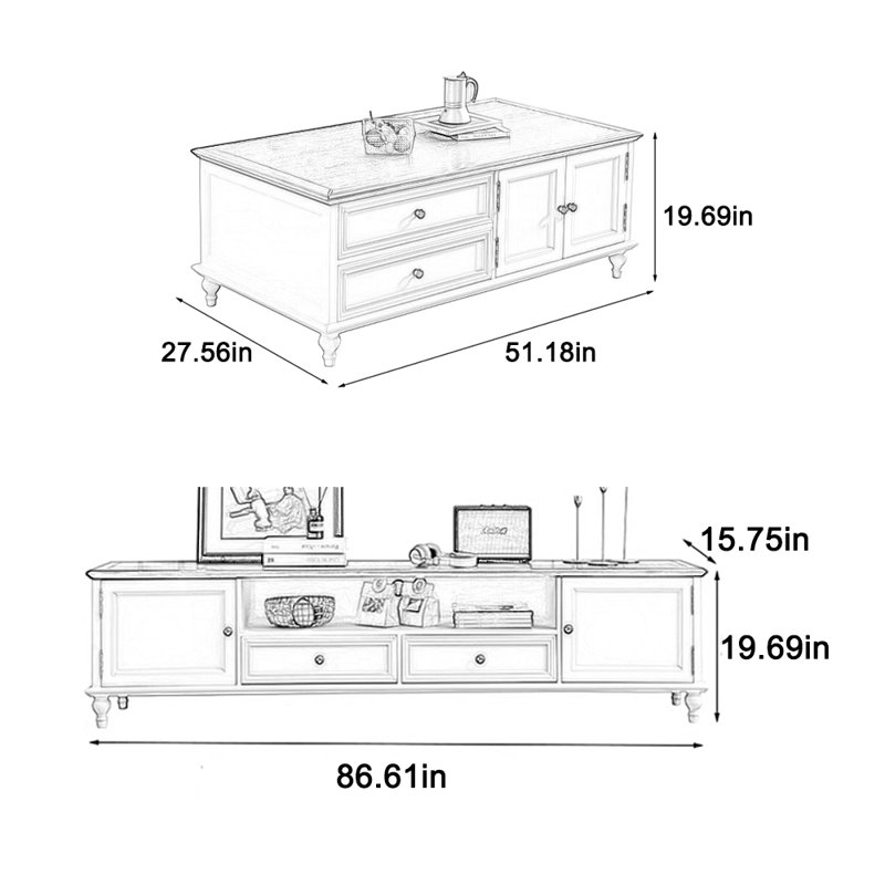 Table basse en pin de qualité, Bois brun foncé