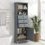 Grande armoire de rangement avec 3 tiroirs et tablettes réglables, panneau de fibres à densité moyenne durable pour la salle de bain, le bureau et le bureau-1729566071