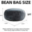 5Ft Bean Bag Chair With Flannel Cover, Foldable And Compact, For Small Apartment, Dark Grey Removable - Relieving Support, Adults' Lounge,
