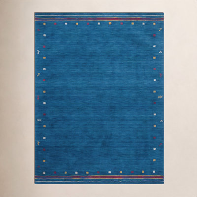 Danette Southwestern Wool Blue Area Rug