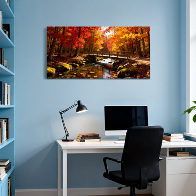 Landscape & Nature Autumn Forest Bridge Stream Leaves Trees Colors Nature