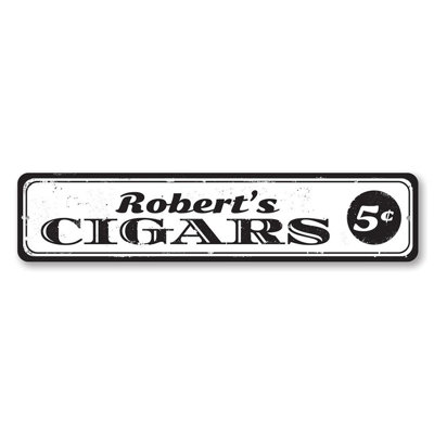 Plaque 5 cigares en métal
