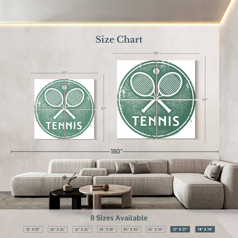 Kema Tennis Typography, 74" H x 74" W