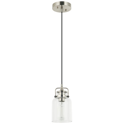 Luminaire suspendu moderne à 1 lumière avec abat-jour en verre transparent Loucks