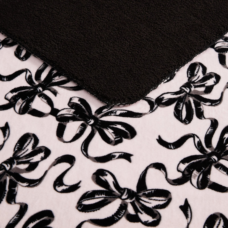 Couvertures en molleton doux Betsey Johnson, Lit simple, Ballet Bows - noir