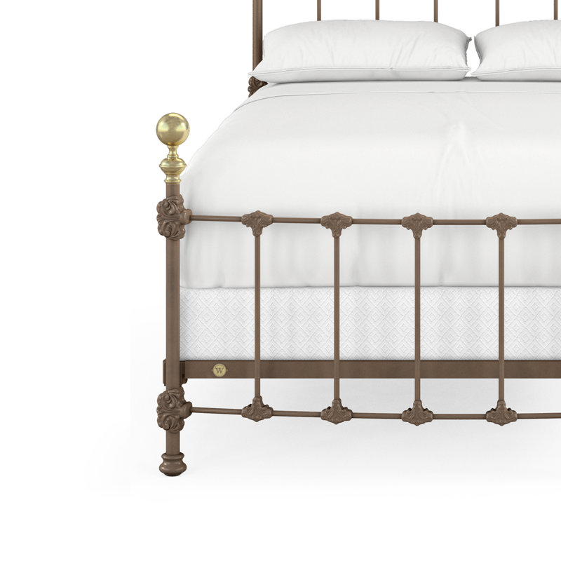 151 Palatial Bed | Complete Standard, Twin, Matte White/Light Gold