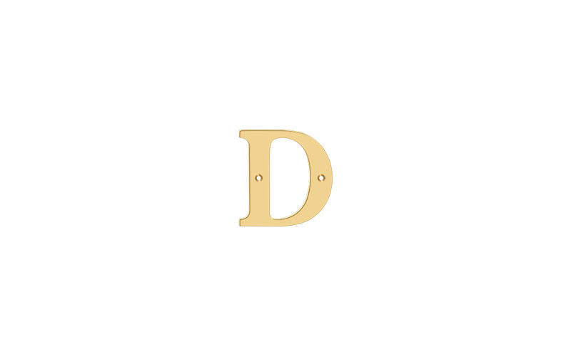 Deltana RL4D-CR003 4" Residential Letter D; Lifetime Brass Finish, Brass