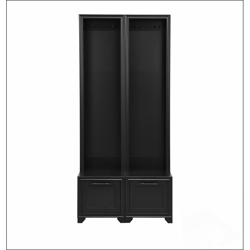 Elegant Free Standing Hall Tree Set of 2, Multifunctional 3-IN-1 Entryway Coat Rack with  Retro Handles, Seating Bench with Storage Drawers for Hallway, Living Room, , 31.4"W*70.8"H
