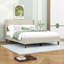 Lit plateforme tapissier avec structure en bois-1807865308