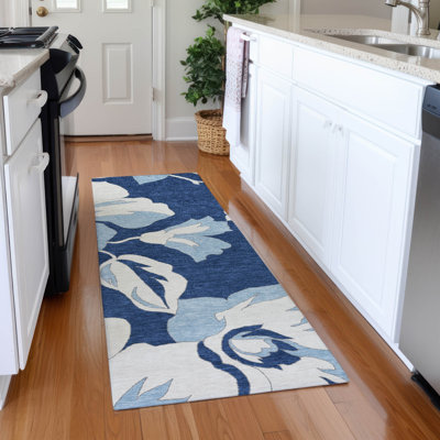 Tapis bleu marine de qualité supérieure lavable à la machine Prisco