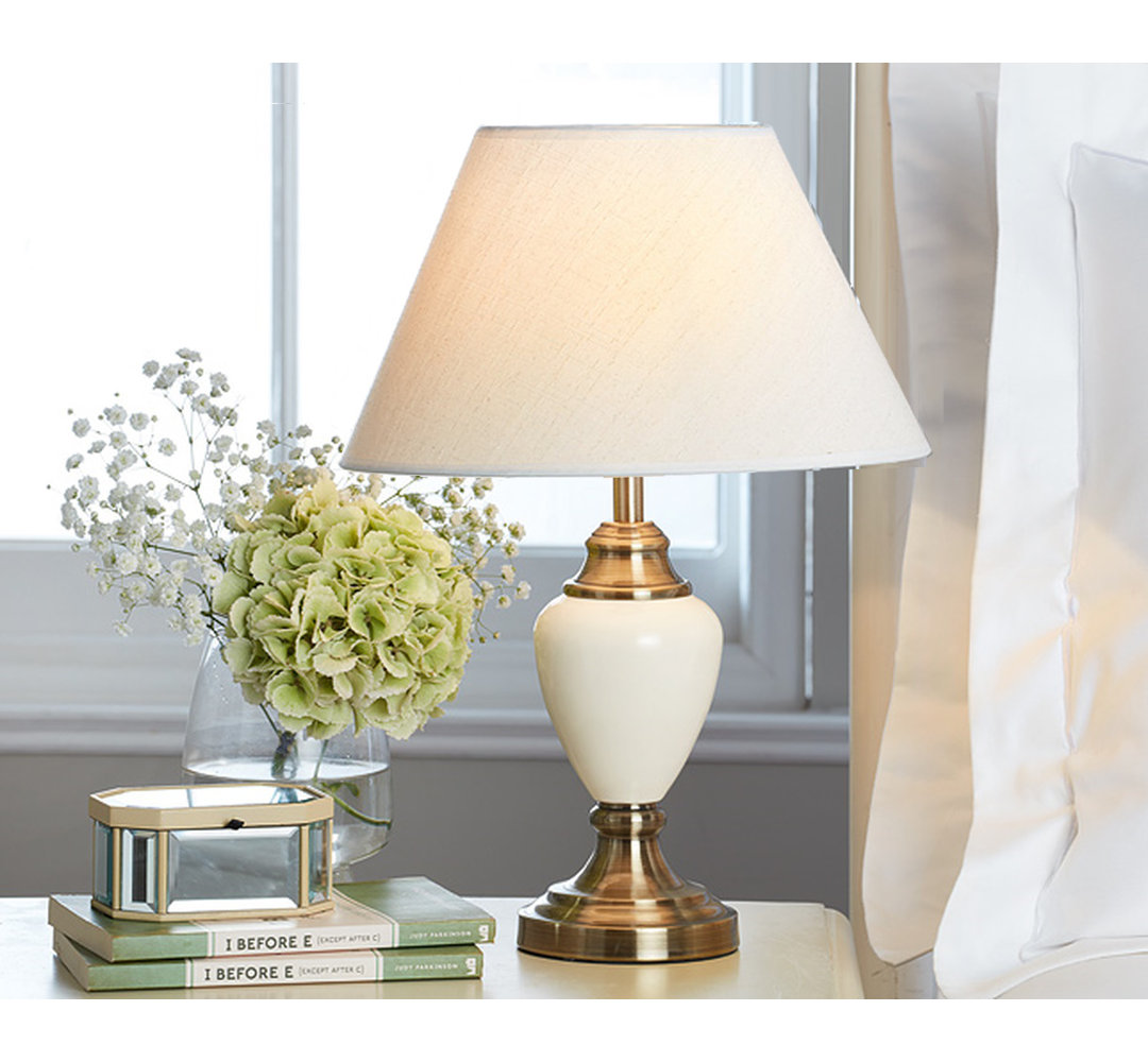 Brashears 43Cm Bedside Cream Antique Table Lamp