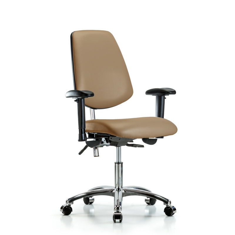 Amelie Vinyl Task Chair, Casters, Not Included, Taupe