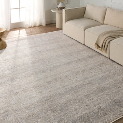 Tapis rayé taupe / argenté Varasteh