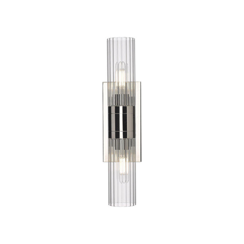 Éclairage pour meuble-lavabo mural 8 po Empire, Transparent, Nickel poli