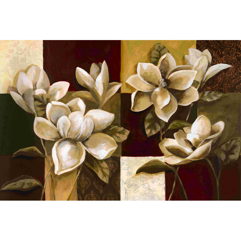 Fleurs d'épices - peinture sur toile tendue, H 24 po x l 36 po