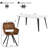 Corso Adelene Elegant 5 Pieces Dining Table Set Modern & Functional Rectangular Dining Table with Swivel Upholstered Chairs for Dining Room-707073734-704690194