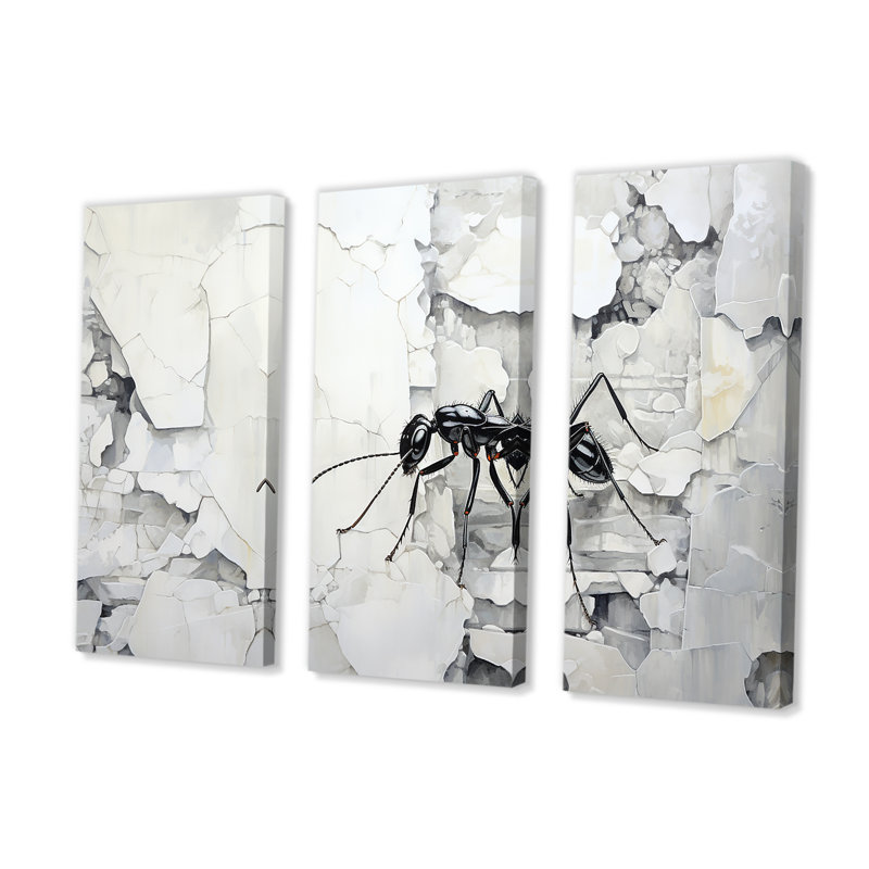 Minimalisme, fourmi beige, collage, III, H 40 po x l 60 po