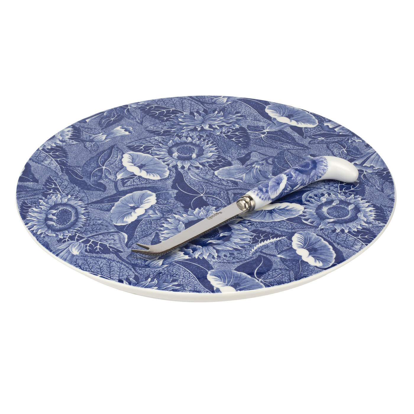 Spode Blue Room Cheese Plate&Knife 11" Sunflwr