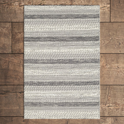 Flatweave Wool Striped Indoor Rug