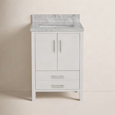 Kiara 24" Carrara Marble Single Bathroom Vanity