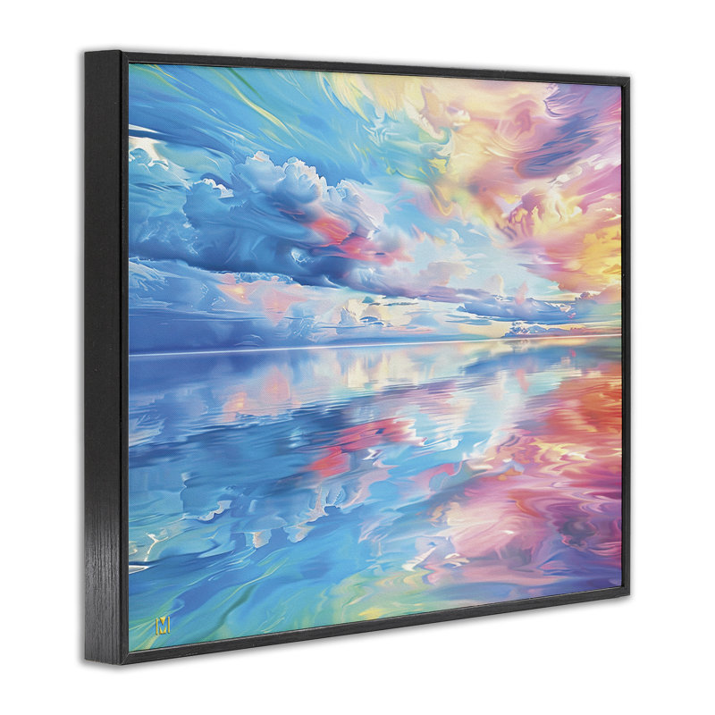 Prismatic Rainbow Sunset, estampe numérique, conception de Michael Ward, Giclée encadrée noir minuit, H 24 po x l 30 po