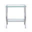 Table de bout carrée en verre chromé