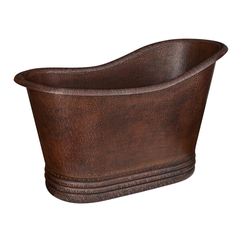 Baignoire simple 52 po en cuivre martelé