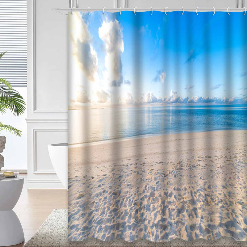 Rideau de douche Tropical Beach Landscape, L 72 po x l 78 po