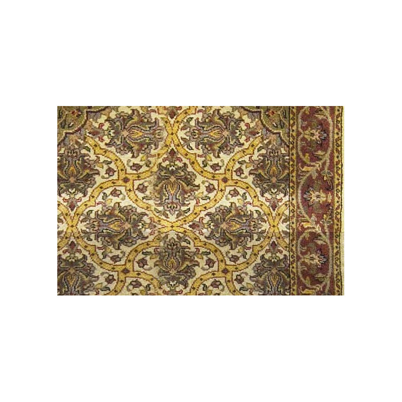 Hand-Knotted High-Quality Beige and Rust Area Rug