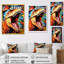 Cubiste coloré, TRex Dino II, art sur toile dinosaure-139087521-139087524