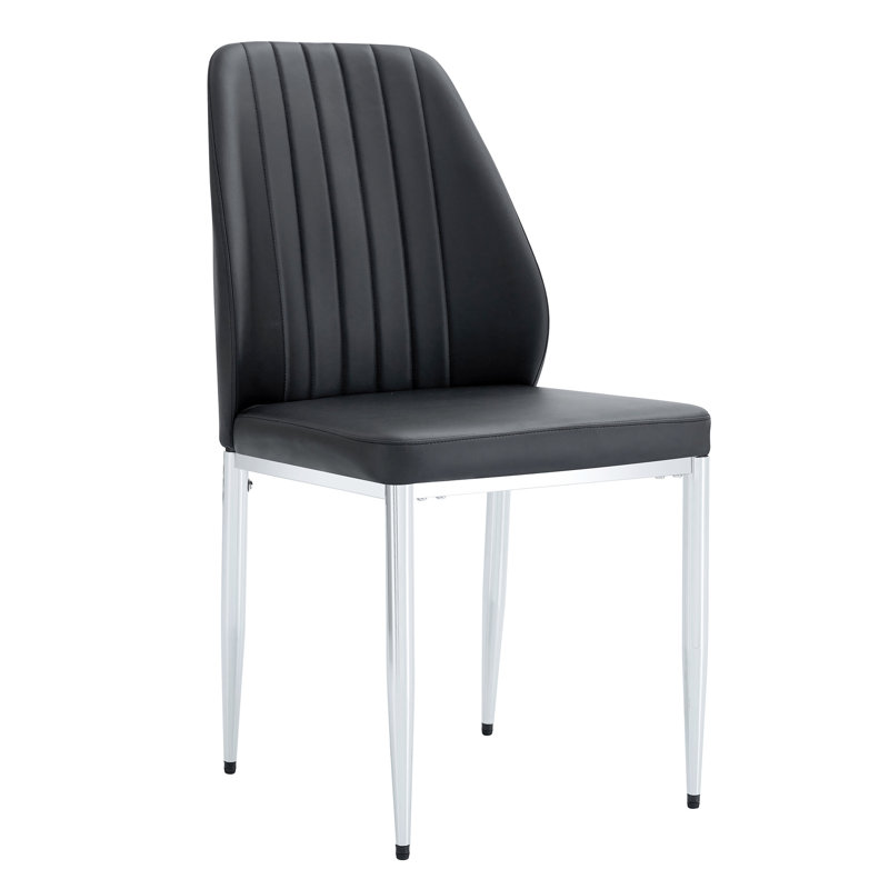 De quatre sièges confortables en polyuréthane noir - 4 chaises rembourrées en éponge, pratiques et attrayantes