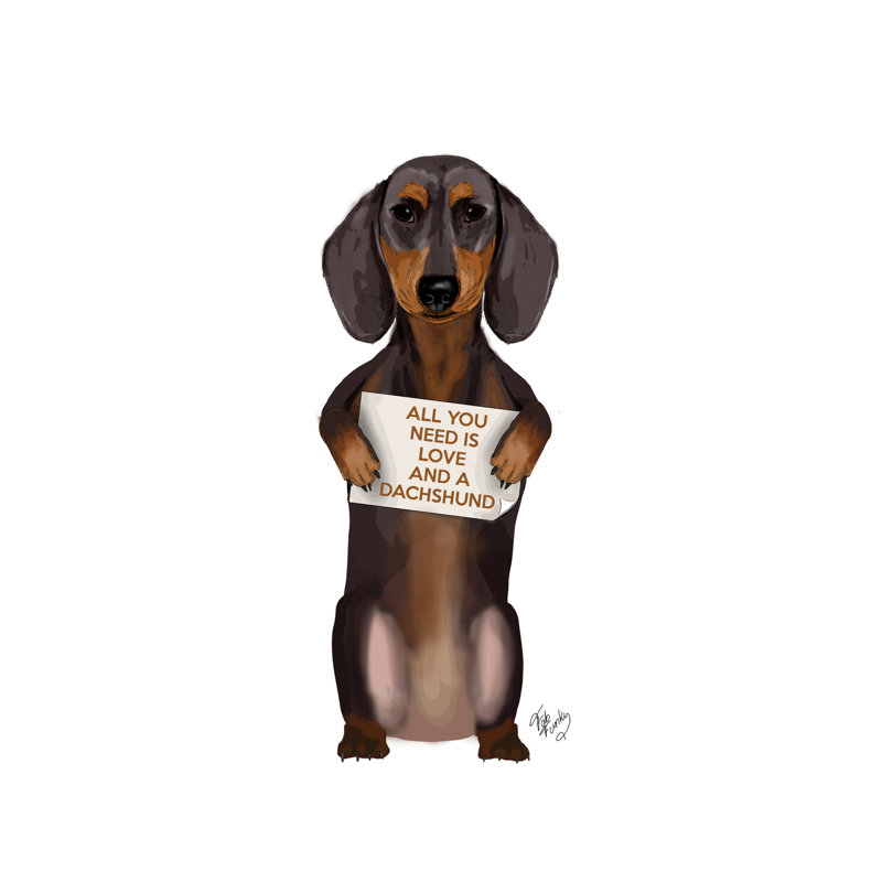 Dachshund by Fab Funky - Wrapped Canvas Print, 45.72cm H x 30.48cm W x 1.91cm D