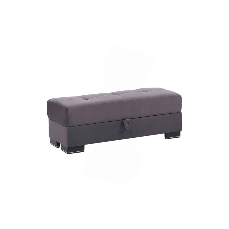 Collection Repose-pieds rembourré avec rangement (SEULEMENT OTTOMAN), Gris