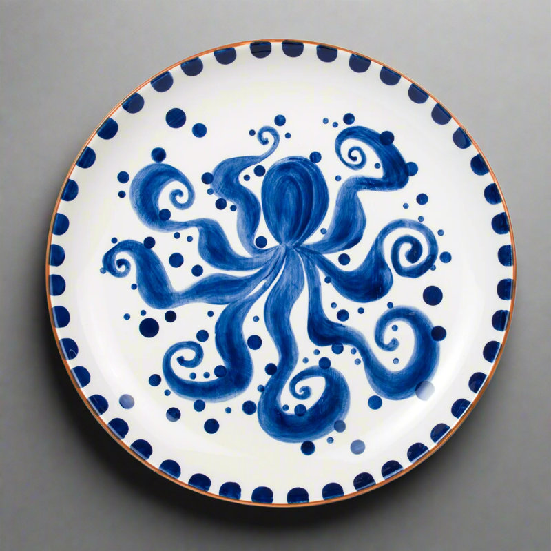 Octopus 15" Round Serving Platter