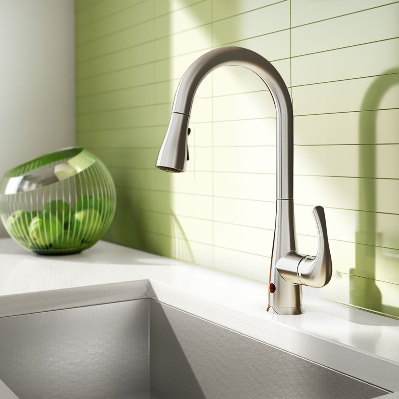 Keeney Pull Down Touchless Kitchen Faucet, Polished Chrome